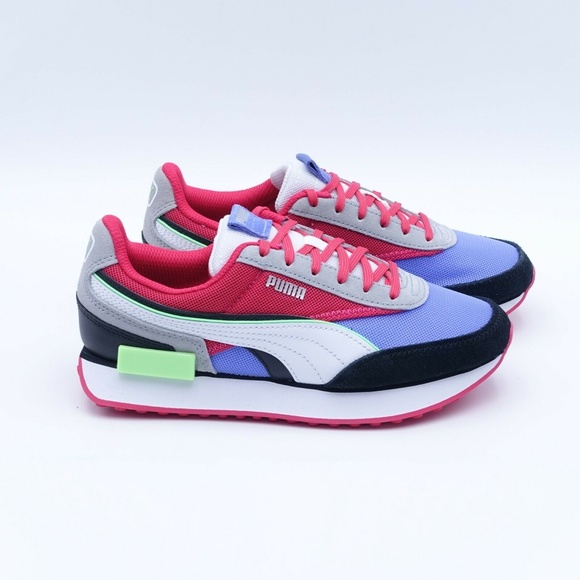 Worn twice PUMA Future Rider Double BG Sneakers 381684-01 Black/White/Pink - Picture 1 of 9